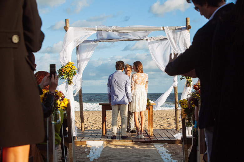 Beach wedding ceremony in Punta del Este, Uruguay