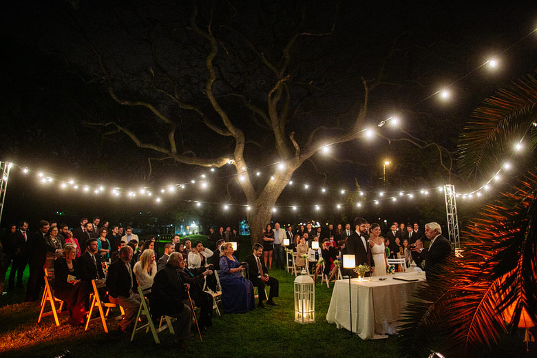 Fotos de ambientacion de ceremonia de casamiento nocturna por BA Ambient en La Escondida de Palermo