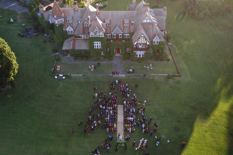 foto aerea de la estancia santa elena en un casamiento