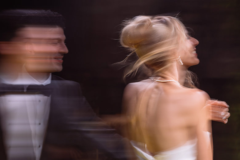 low speed shutter wedding photo